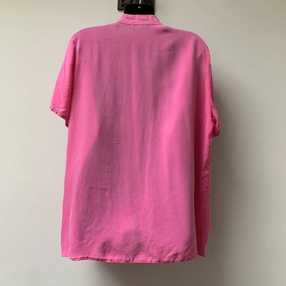 Vintage 90s St Michael pink shirt fits uk 14 mandarin collar frog fastening - Picture 6 of 11